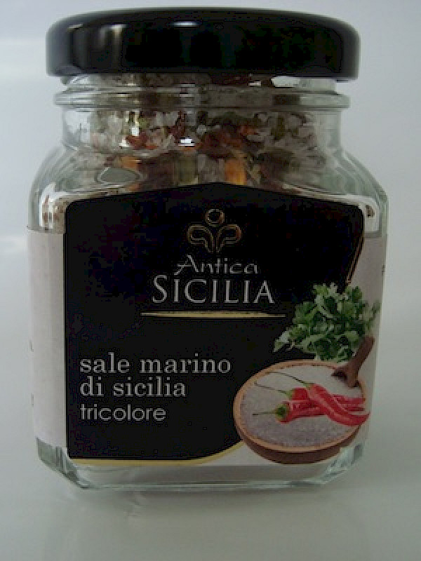 Meersalz mit scharfen Peperoni von Antica Sicilia