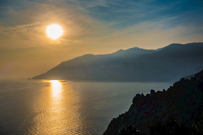 Sonnenuntergang an der Amalfiküste. (Foto: Giuseppe Milo)